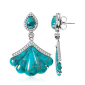 Zilveren oorbellen met Blauwe Kingman Mohave Turkooisen (Dallas Prince Designs)