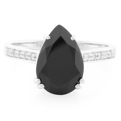 Zilveren ring met een zwarte onyx