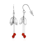 Zilveren oorbellen met Rode agaten