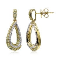 Gouden oorbellen met gele S12 diamanten (CIRARI)