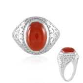 Messing ring met een Rode onyx (Juwelo Style)