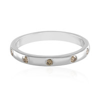 Zilveren ring met I3 Champagne Diamanten