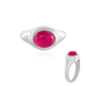 Zilveren ring met een framboos chalcedoon