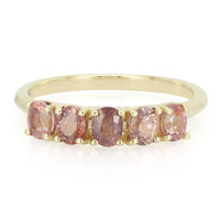 Gouden ring met Onverhitte Padparadscha Saffieren