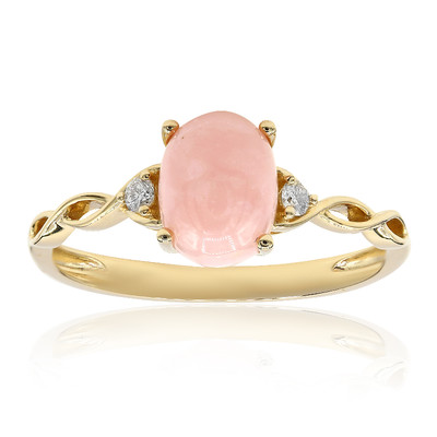 Gouden ring met een roze opaal (CIRARI)