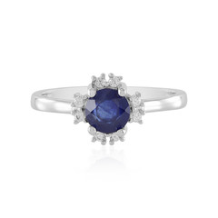 Zilveren ring met een Madagaskar Blauwe Saffier