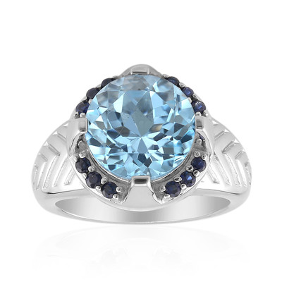 Zilveren ring met een hemel-blauwe topaas (Remy Rotenier)