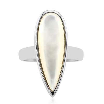 Zilveren ring met een parelmoer (MONOSONO COLLECTION)