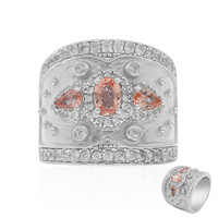Zilveren ring met een Padparadscha saffier (Dallas Prince Designs)