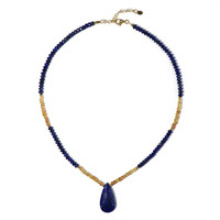 Zilveren halsketting met een lapis lazuli