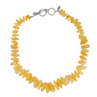 Zilveren halsketting met gele kwartsieten (Dallas Prince Designs)