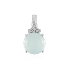 Zilveren hanger met een Aqua Chalcedoon