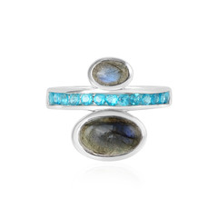 Zilveren ring met een Blauwe Minary Labradoriet (KM by Juwelo)