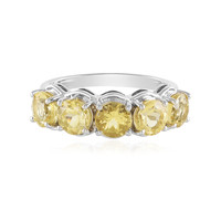Zilveren ring met gele berillstenen