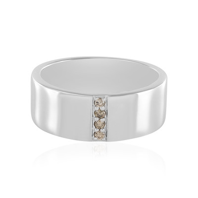 Zilveren ring met I2 Champagne Diamanten