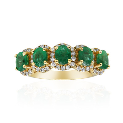 Gouden ring met AAA Zambia smaragden (CIRARI)