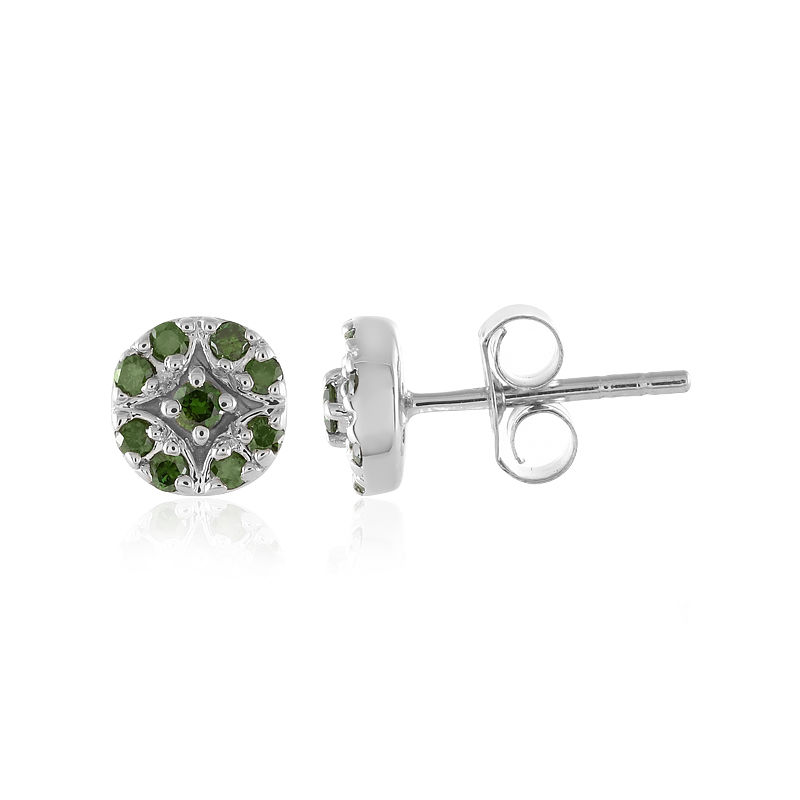 Vervormen Speciaal Paradox Zilveren oorbellen met I3 Groene Diamanten-1585RK | Juwelo sieraden
