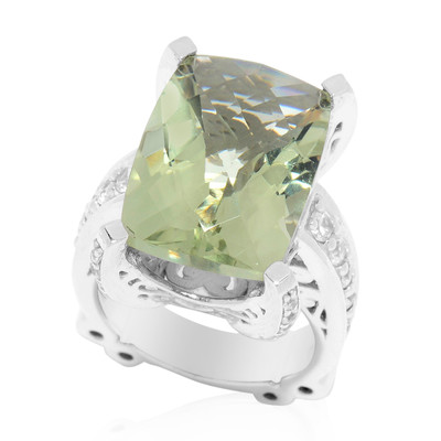 Zilveren ring met een groene amethist (Dallas Prince Designs)