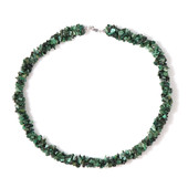 Zilveren halsketting met Braziliaanse smaragden