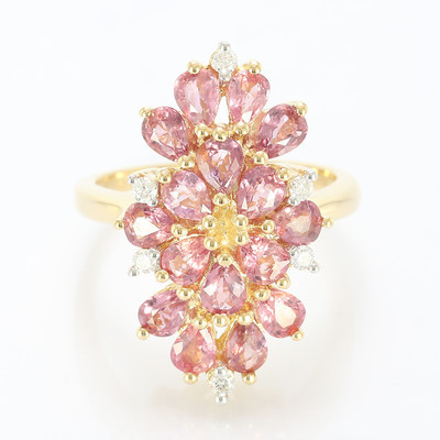 Gouden ring met Onverhitte Padparadscha Saffieren (AMAYANI)