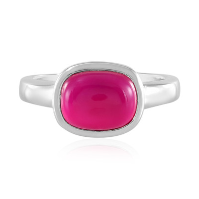 Zilveren ring met een framboos chalcedoon