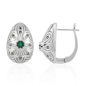 Zilveren oorbellen met Zambia-smaragdstenen (Annette classic)