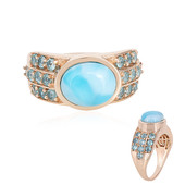 Gouden ring met een larimar (KM by Juwelo)