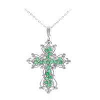 Zilveren halsketting met smaragden (Dallas Prince Designs)