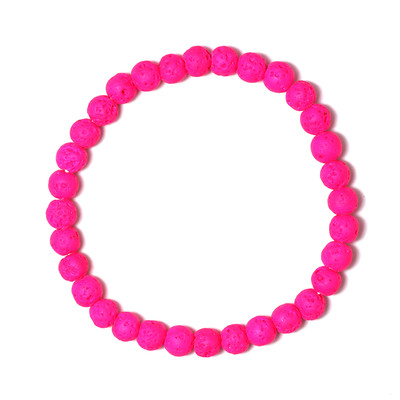 Armband met Roze Lavastenen