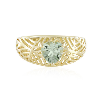 Gouden ring met een groene amethist (Ornaments by de Melo)