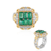 Zilveren ring met Zambia-smaragdstenen (Gems en Vogue)