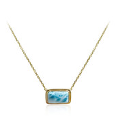 Gouden halsketting met een larimar