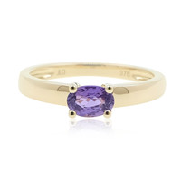 Gouden ring met een Onverhitte Purper Saffier