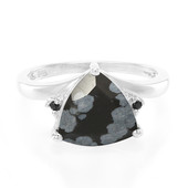 Zilveren ring met een sneeuwvlokken obsidiaan