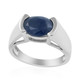 Zilveren ring met een blauwe saffier