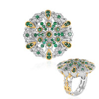Zilveren ring met een Zambia-smaragd (Gems en Vogue)