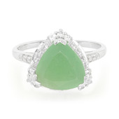 Zilveren ring met een groene chalcedoon