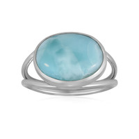 Zilveren ring met een larimar