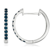 Zilveren oorbellen met blauwe diamanten