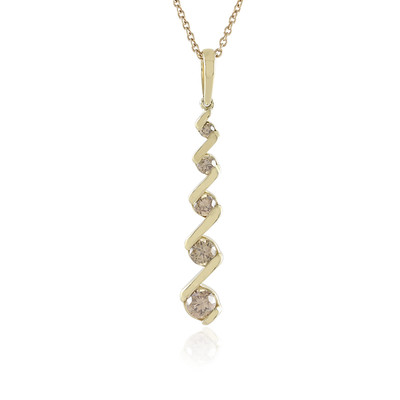 Gouden halsketting met een I2 Champagne Diamant