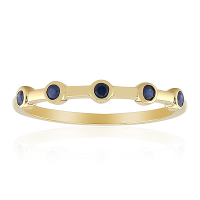 Gouden ring met blauwe saffieren