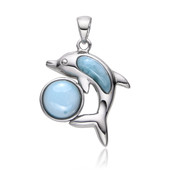 Zilveren hanger met een larimar