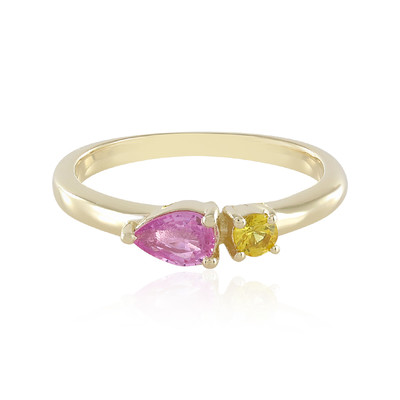 Gouden ring met een onverhitte roze Ceylon saffier (Adela Gold)