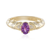 Gouden ring met een Onverhitte Purper Saffier (de Melo)