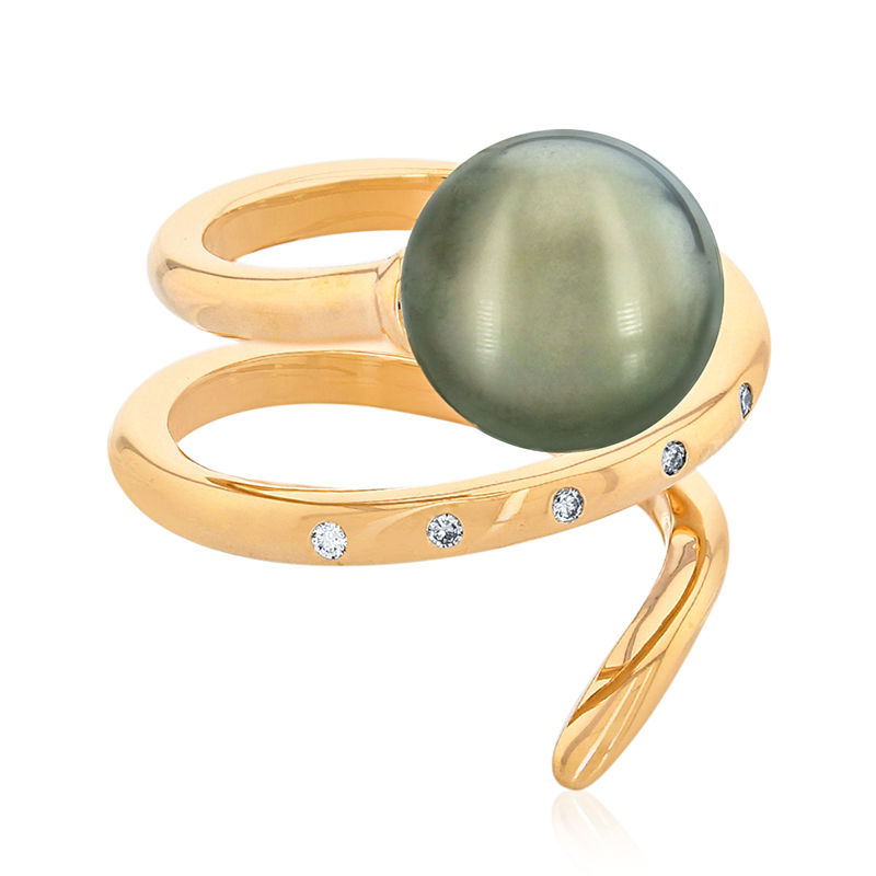 Overwinnen dauw Aanklager Gouden ring met een Tahiti parel (M de Luca)-4036RX | Juwelo sieraden