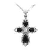 Zilveren halsketting met een zwarte agaat (Dallas Prince Designs)