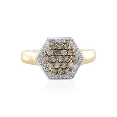 Zilveren ring met I2 Bruine Diamanten