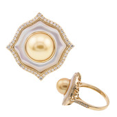 Gouden ring met een parelmoer (CIRARI)