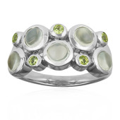 Zilveren ring met Groene maanstenen (KM by Juwelo)