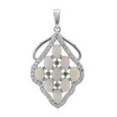 Zilveren hanger met witte opalen